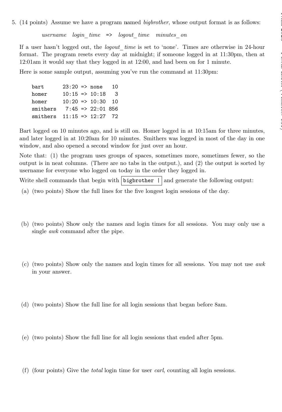 Solved 5 14 Points Assume We Have A Program Named Chegg 24-hour-time-chart-download-printable-pdf-templateroller