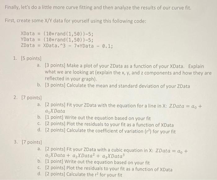 Solved Finally, let's do a little more curve fitting and | Chegg.com