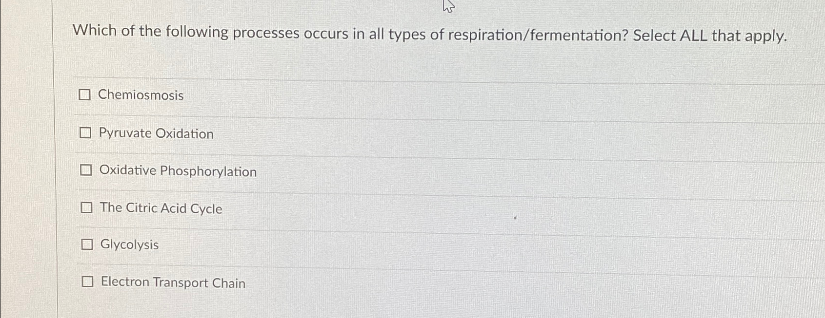 Solved Which of the following processes occurs in all types | Chegg.com