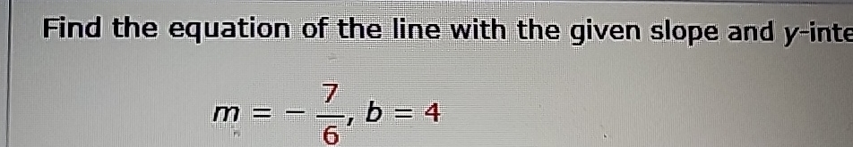 Solved Find the equation of the line with the given slope | Chegg.com
