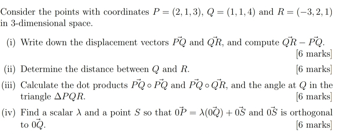 Solved Consider the points with coordinates | Chegg.com