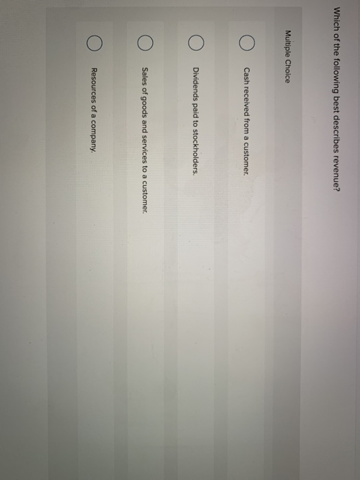 Which Of The Following Describes Accrued Revenue Solved Which of the following best describes revenue? | Chegg.com