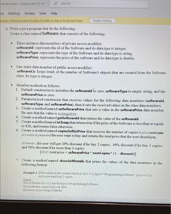 Solved Write a java program that do the following: Create a | Chegg.com