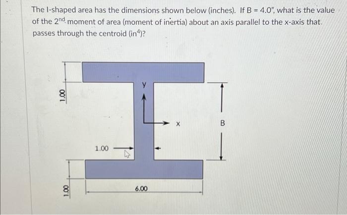 Solved The I-shaped area has the dimensions shown below | Chegg.com