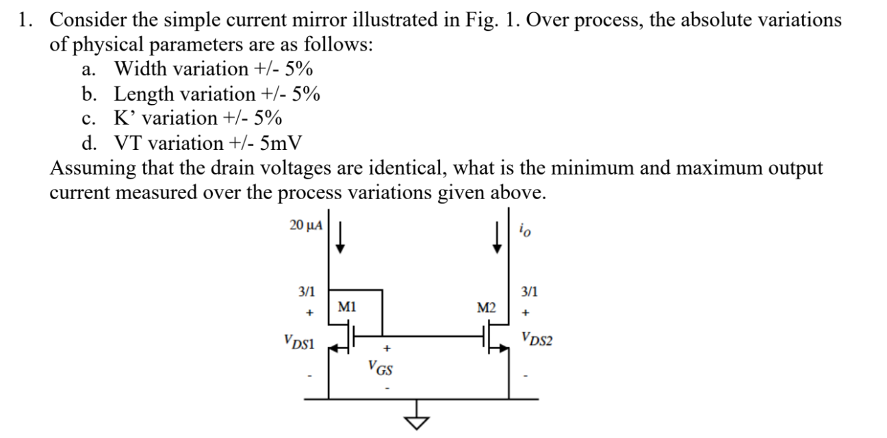 Consider the simple current mirror illustrated in | Chegg.com