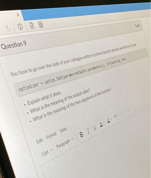 Solved X 5 pts Question 9 You have to go over the code of | Chegg.com