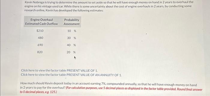 Solved Click Here To View The Factor Table Present Value