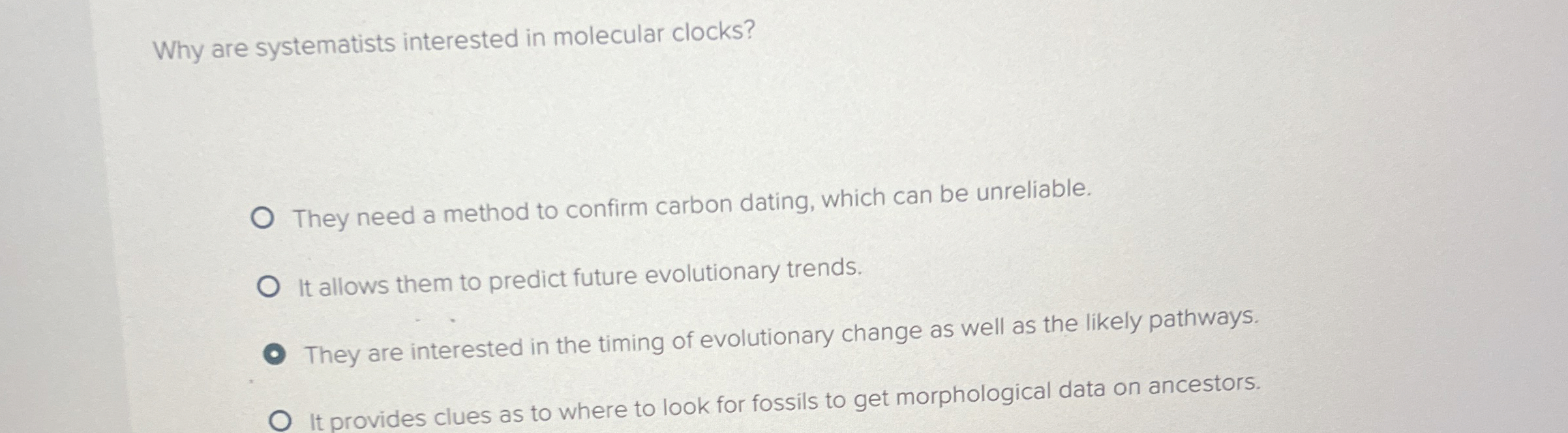 Solved Why are systematists interested in molecular