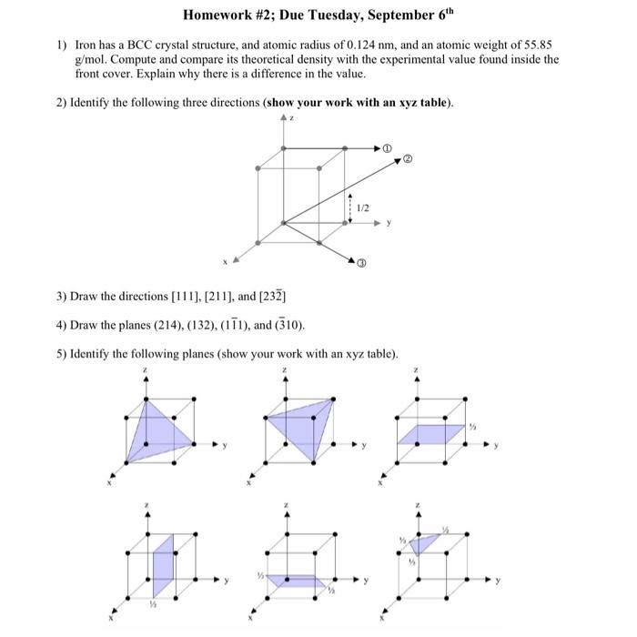 1) Iron has a BCC crystal structure, and atomic | Chegg.com