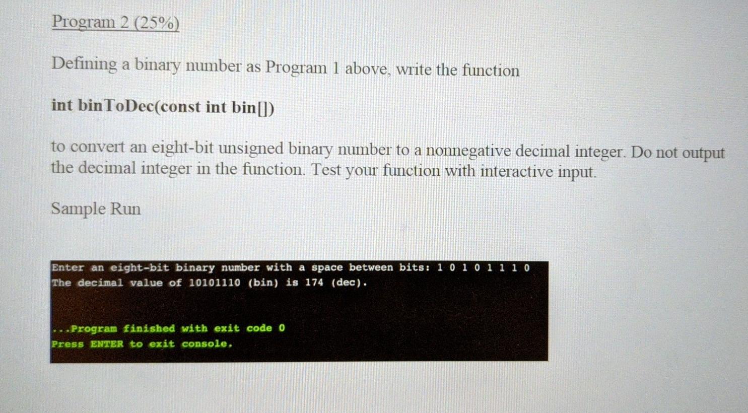 Solved Program 1 (50%) Write a program in C that takes as | Chegg.com