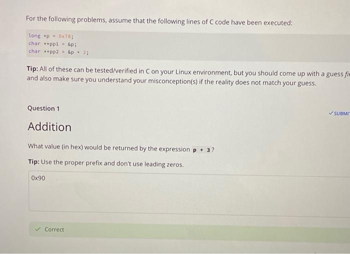 Solved For the following problems, assume that the following | Chegg.com