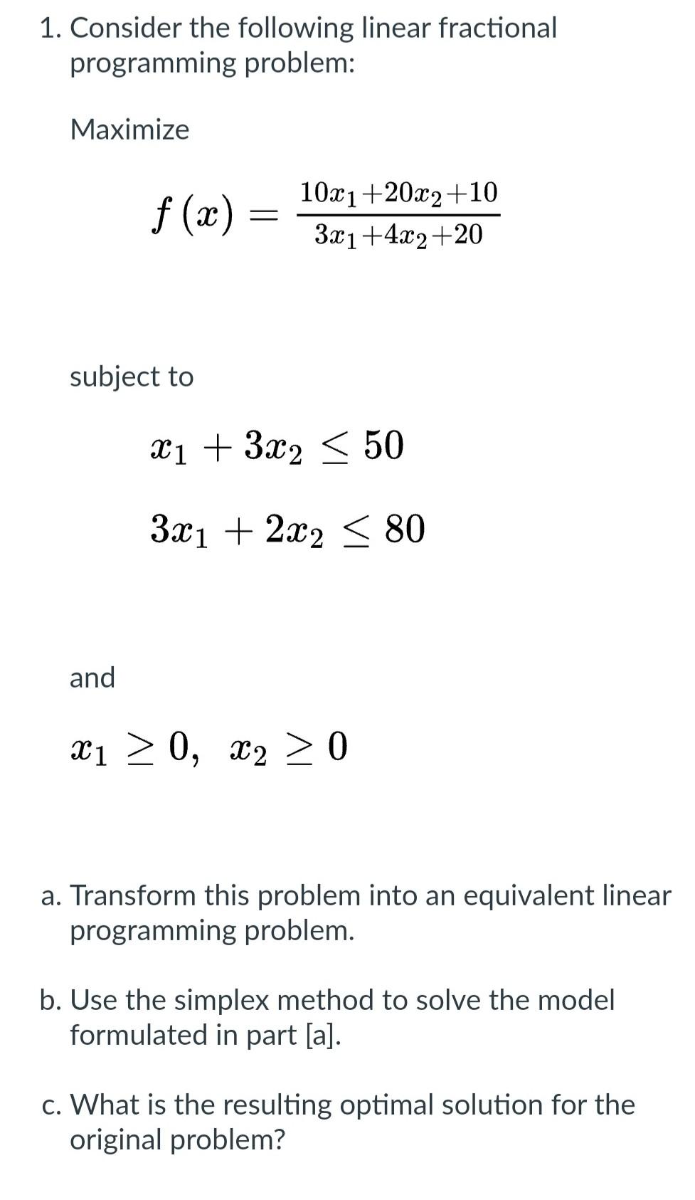 linear fractional assignment problem