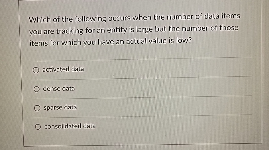 Solved Which of the following occurs when the number of data | Chegg.com