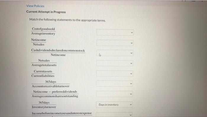 Solved View Policies Current Attempt in Progress Match the | Chegg.com