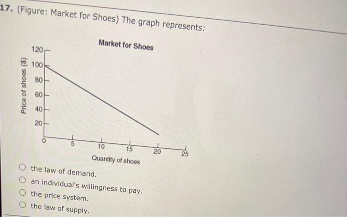 Solved 17. (Figure: Market for Shoes) The graph represents: | Chegg.com