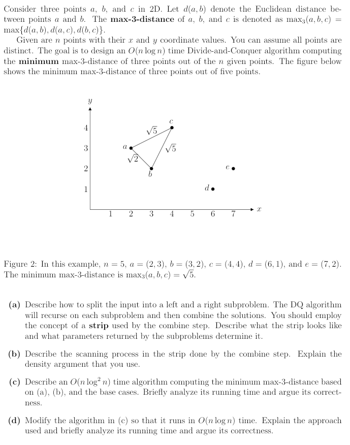 Solved Consider Three Points A, B, And C In 2D. Let Da,b) | Chegg.com