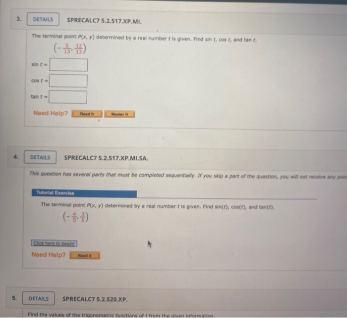 Solved 3 DETAILS SPRECALC7 5 2 517 XP MI The Terminal Chegg