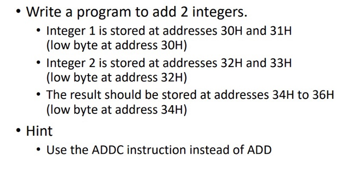 Solved • Write a program to add 2 integers. • Integer 1 is | Chegg.com
