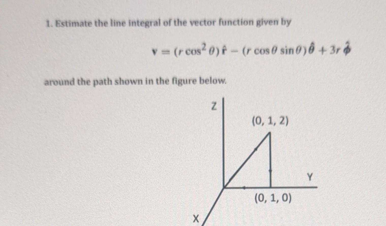 Solved 1. Estimate The Line Integral Of The Vector Function | Chegg.com