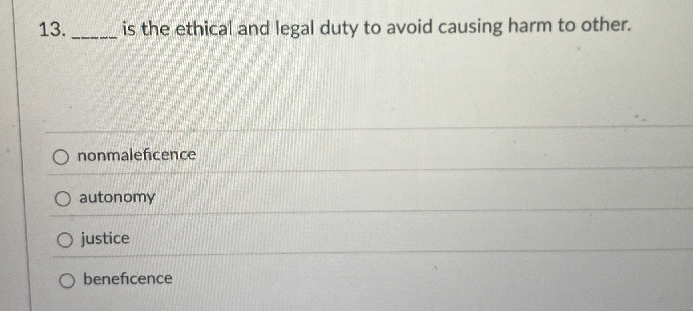 Solved q, ﻿is the ethical and legal duty to avoid causing | Chegg.com