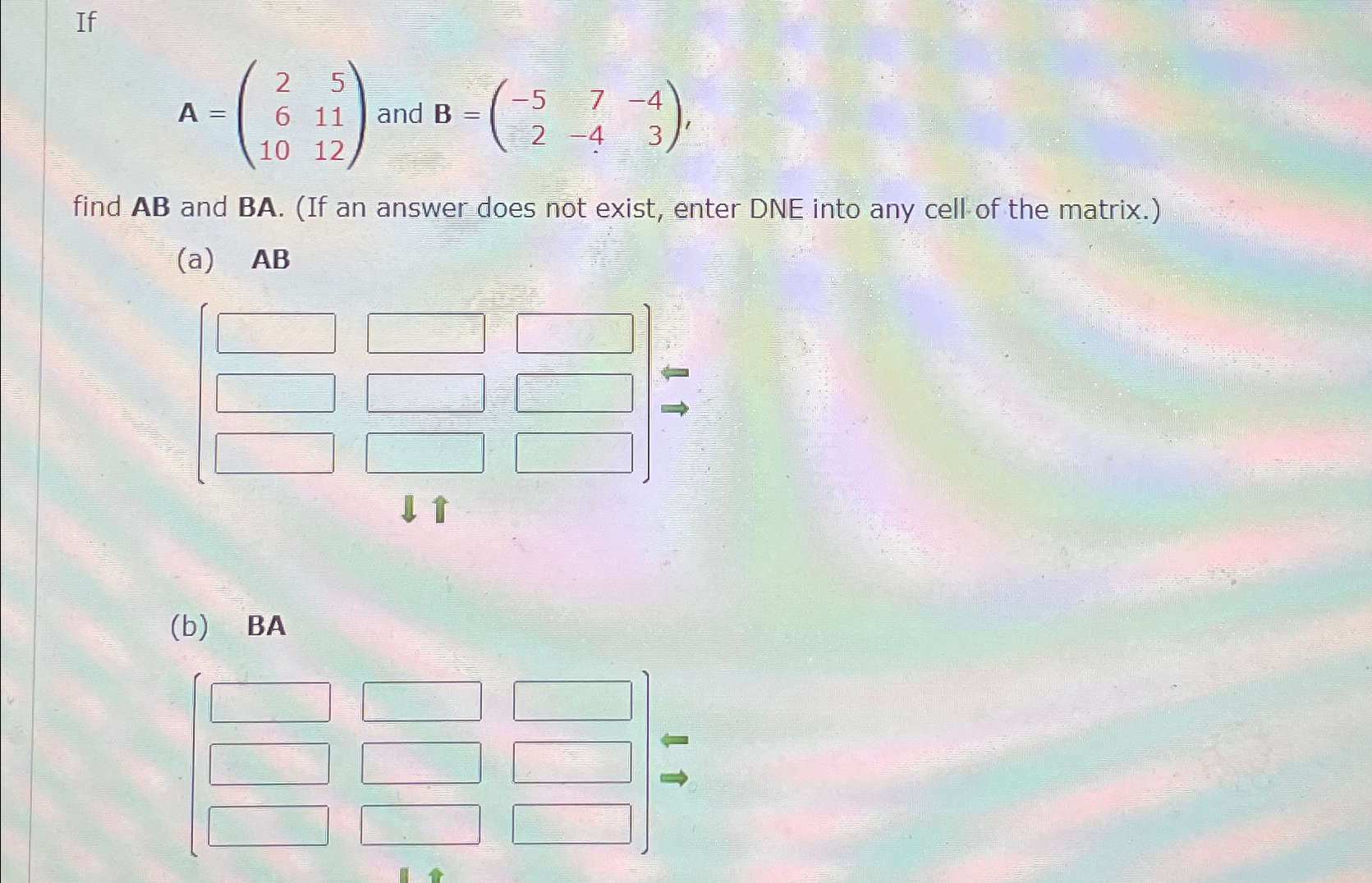 Solved A=([2,5],[6,11],[10,12]) ﻿and | Chegg.com