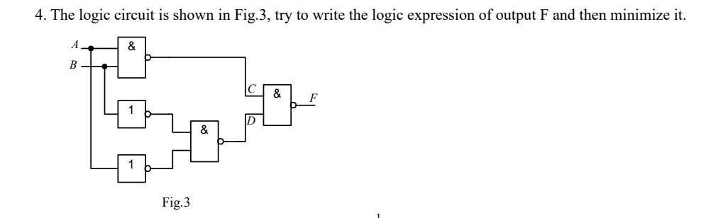 Solved 4. The logic circuit is shown in Fig.3, try to write | Chegg.com