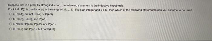 inductive hypothesis for strong induction