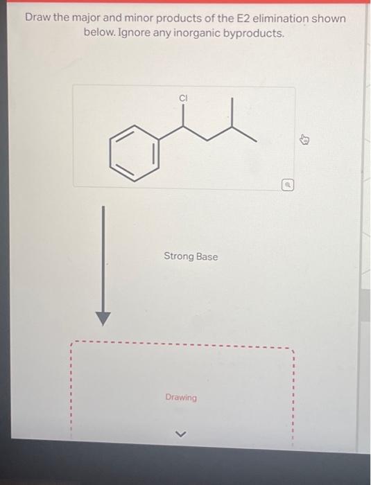 Solved Draw the major and minor products of the E2 | Chegg.com