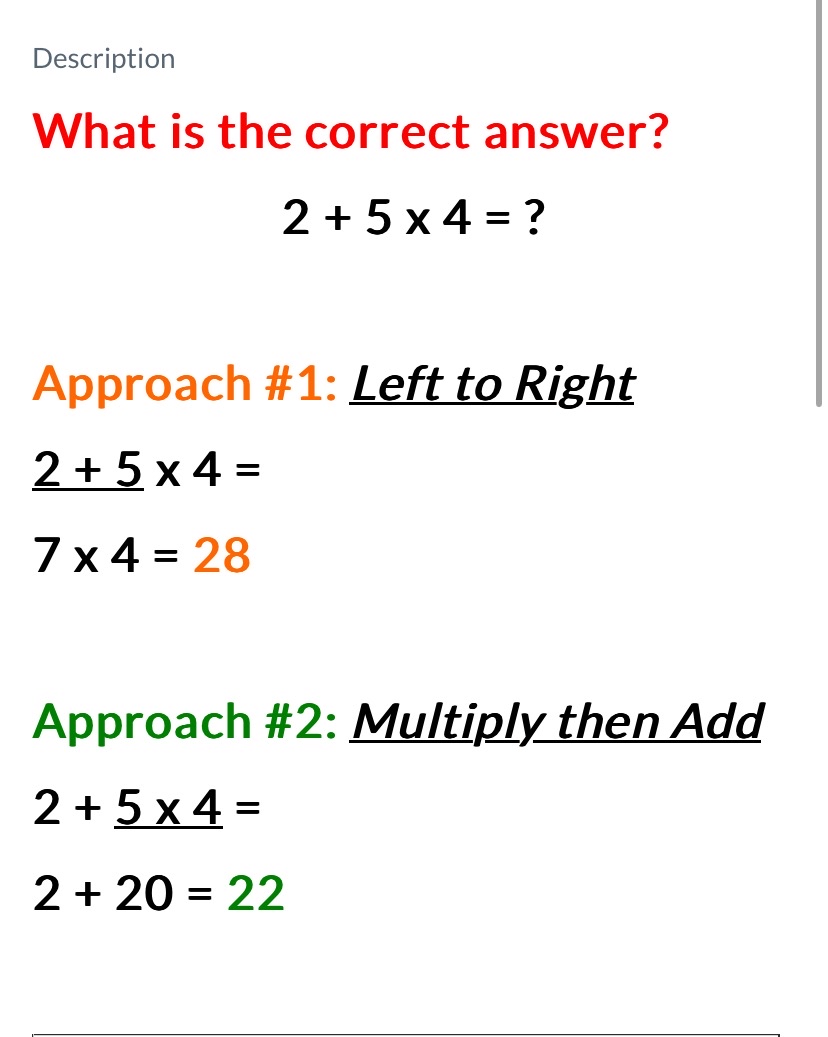 what is the correct answer to 2 5*4-8÷4⁄5 =