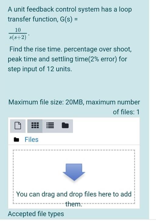 Solved A unit feedback control system has a loop transfer | Chegg.com