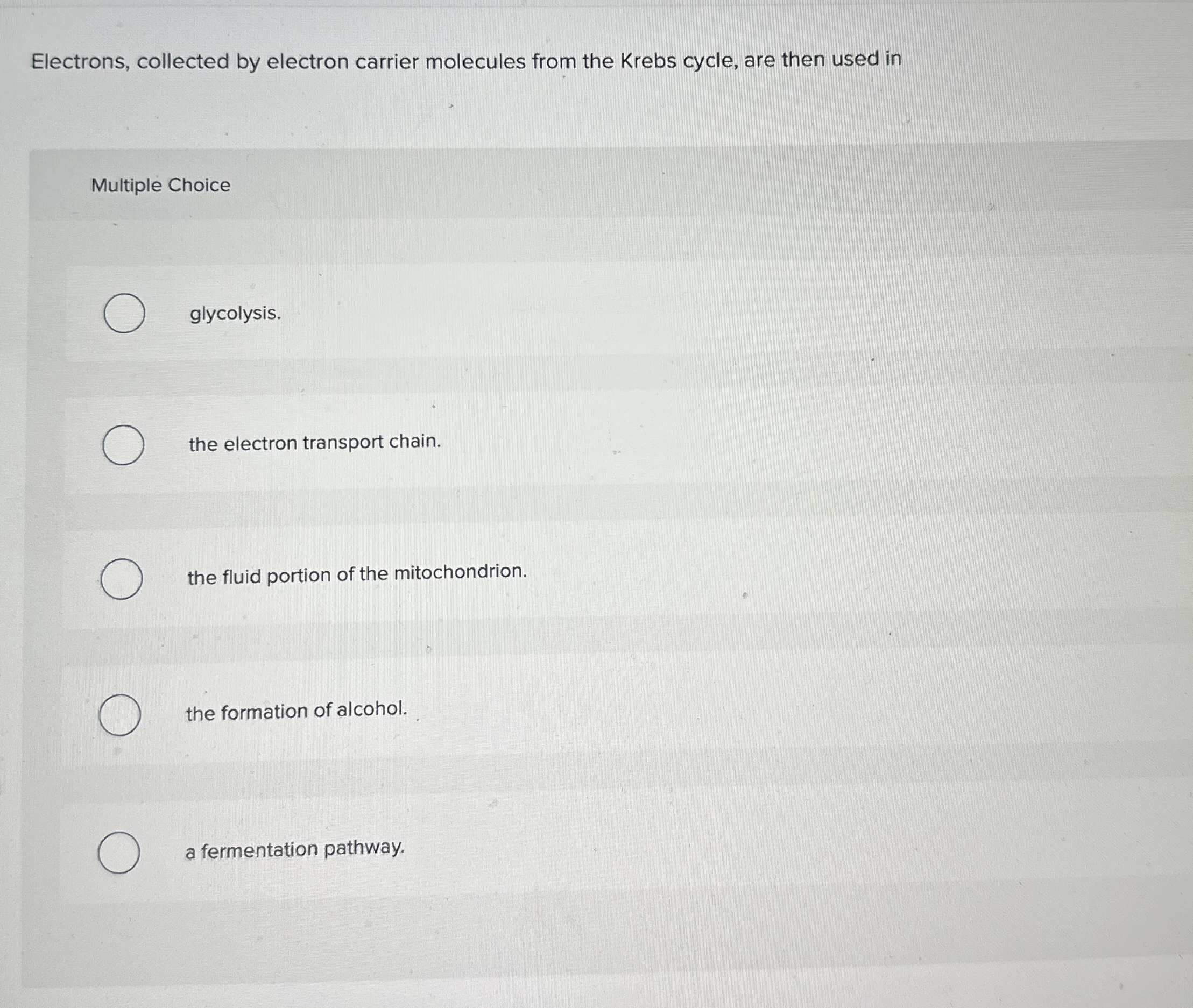 Solved Electrons, collected by electron carrier molecules
