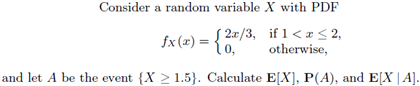 Solved Consider a random variable X with PDF fx (x) = { | Chegg.com
