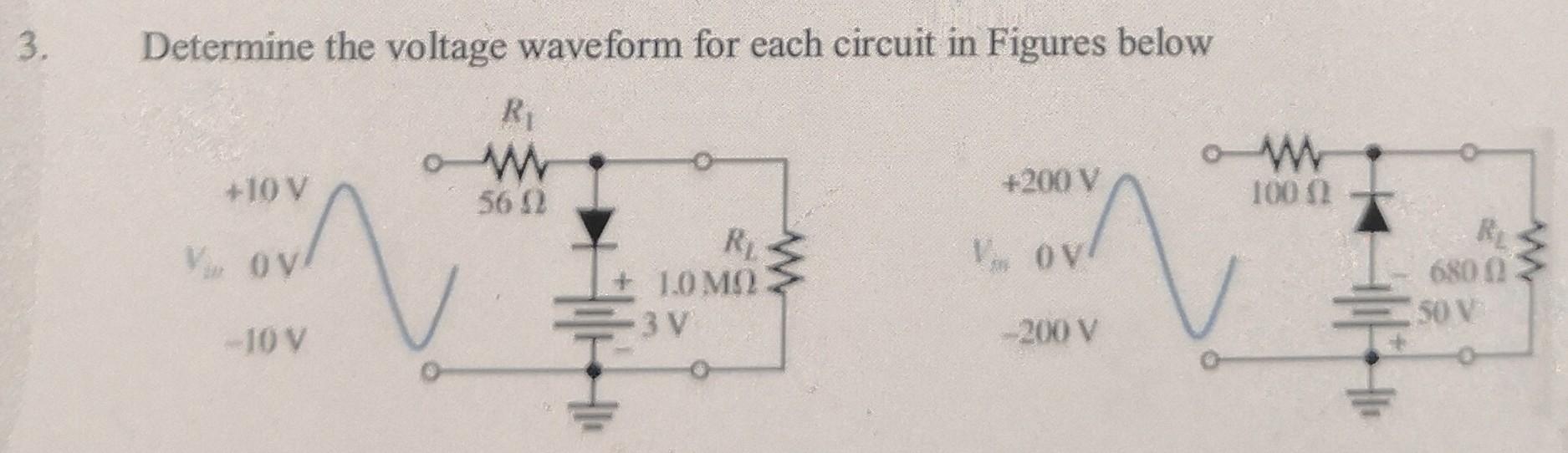Solved Determine the voltage waveform for each circuit in | Chegg.com