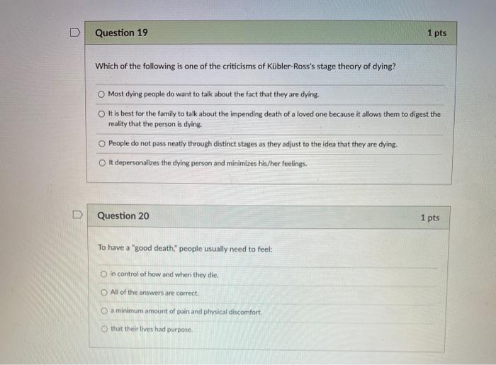 Solved Question 19 1 pts Which of the following is one of | Chegg.com