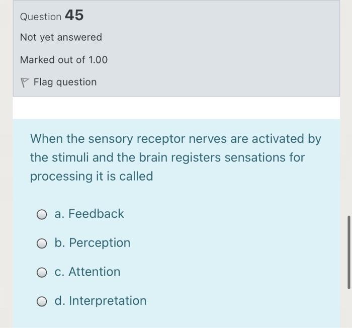 Solved Question 43 Not yet answered Marked out of 1.00 P | Chegg.com