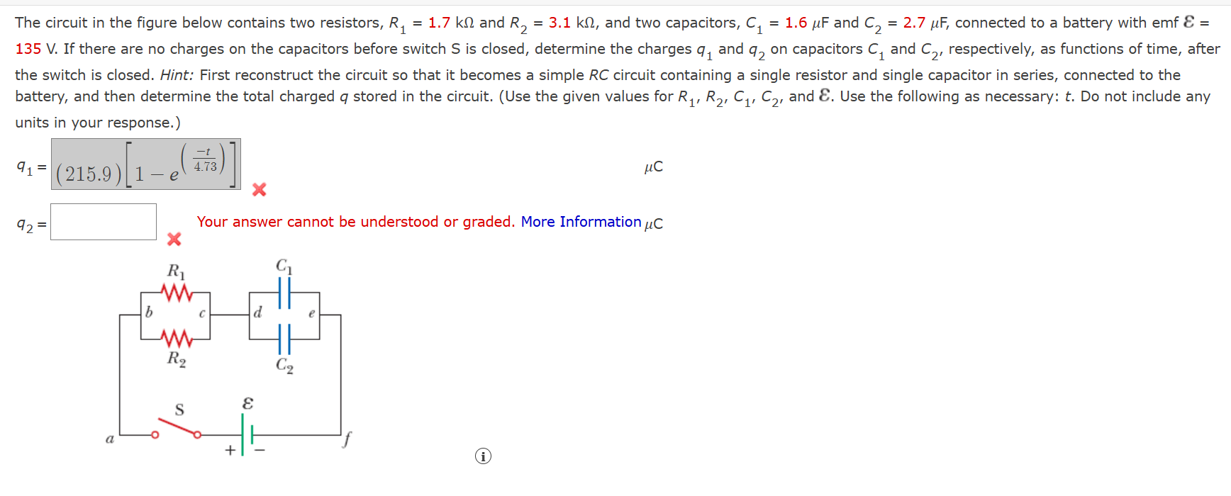 Solved by an EXPERT The circuit in ﻿the figure below contains two ...