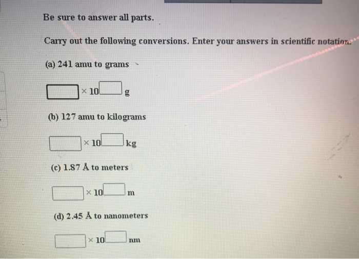 Solved Be sure to answer all parts. Carry out the following | Chegg.com