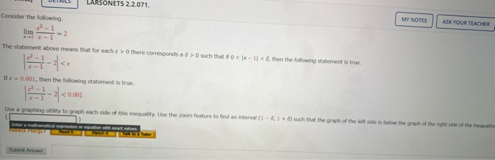 Solved LARSONET5 2.2.071. Consider the following. MY NOTES | Chegg.com