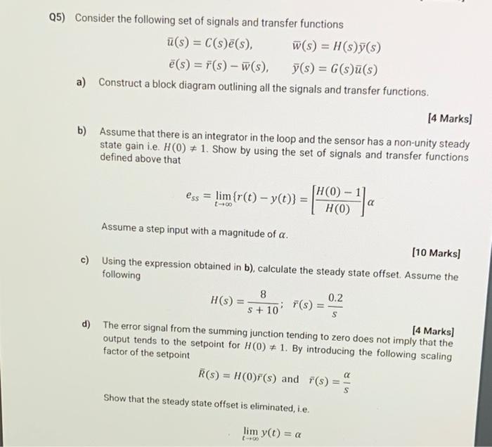 Q5 Consider The Following Set Of Signals And Chegg Com