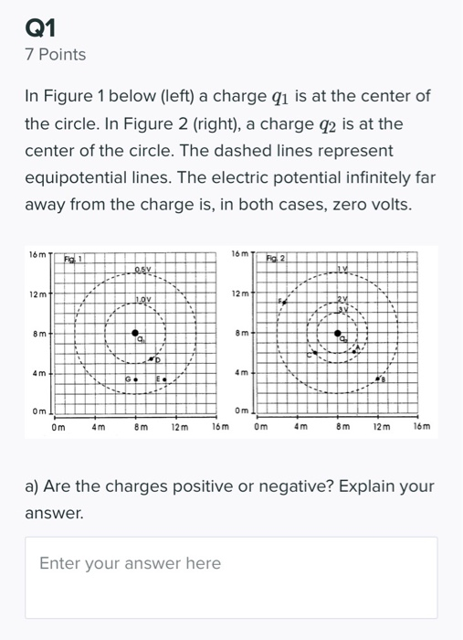 Solved Q1 7 Points In Figure 1 below (left) a charge q1 is | Chegg.com