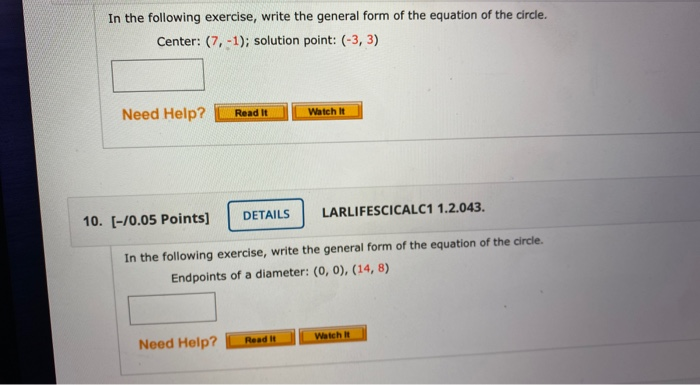 Solved In the following exercise, write the general form of | Chegg.com