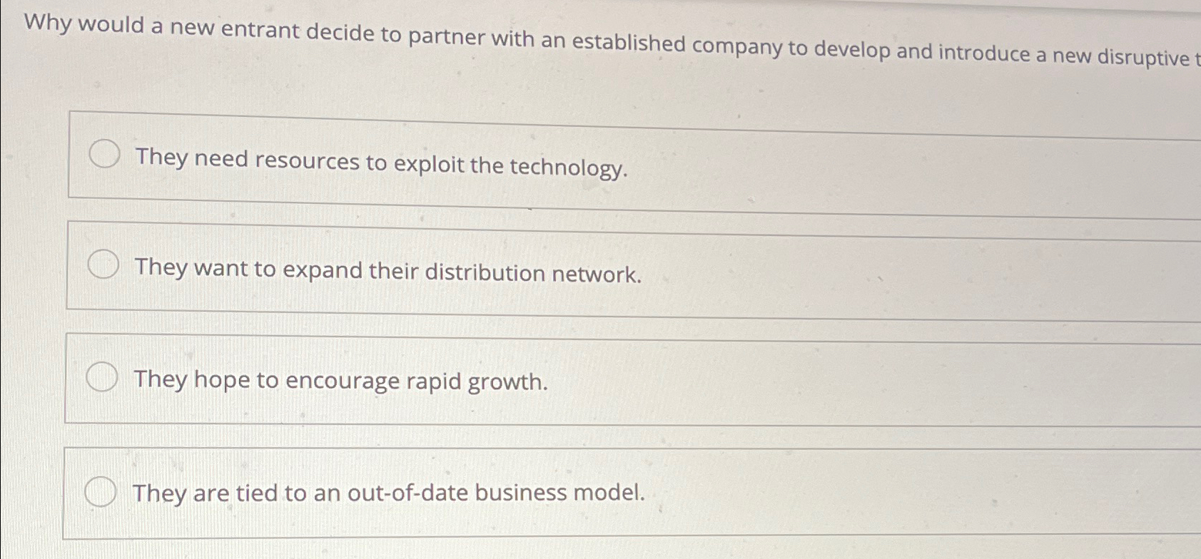 Solved Why would a new entrant decide to partner with an | Chegg.com