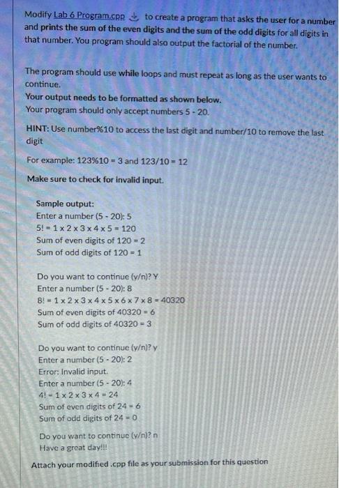 Solved Modify Lab 6 Program.cor to create a program that | Chegg.com