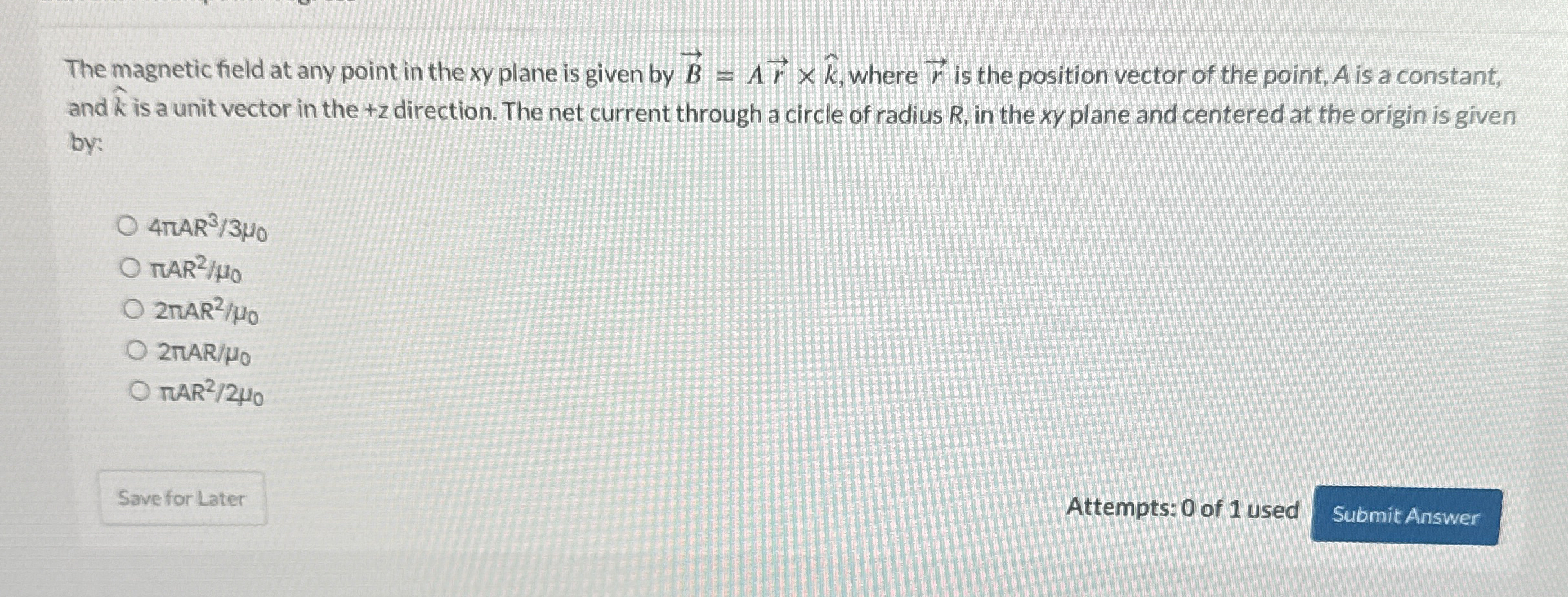 Solved The magnetic field at any point in the xy plane is | Chegg.com