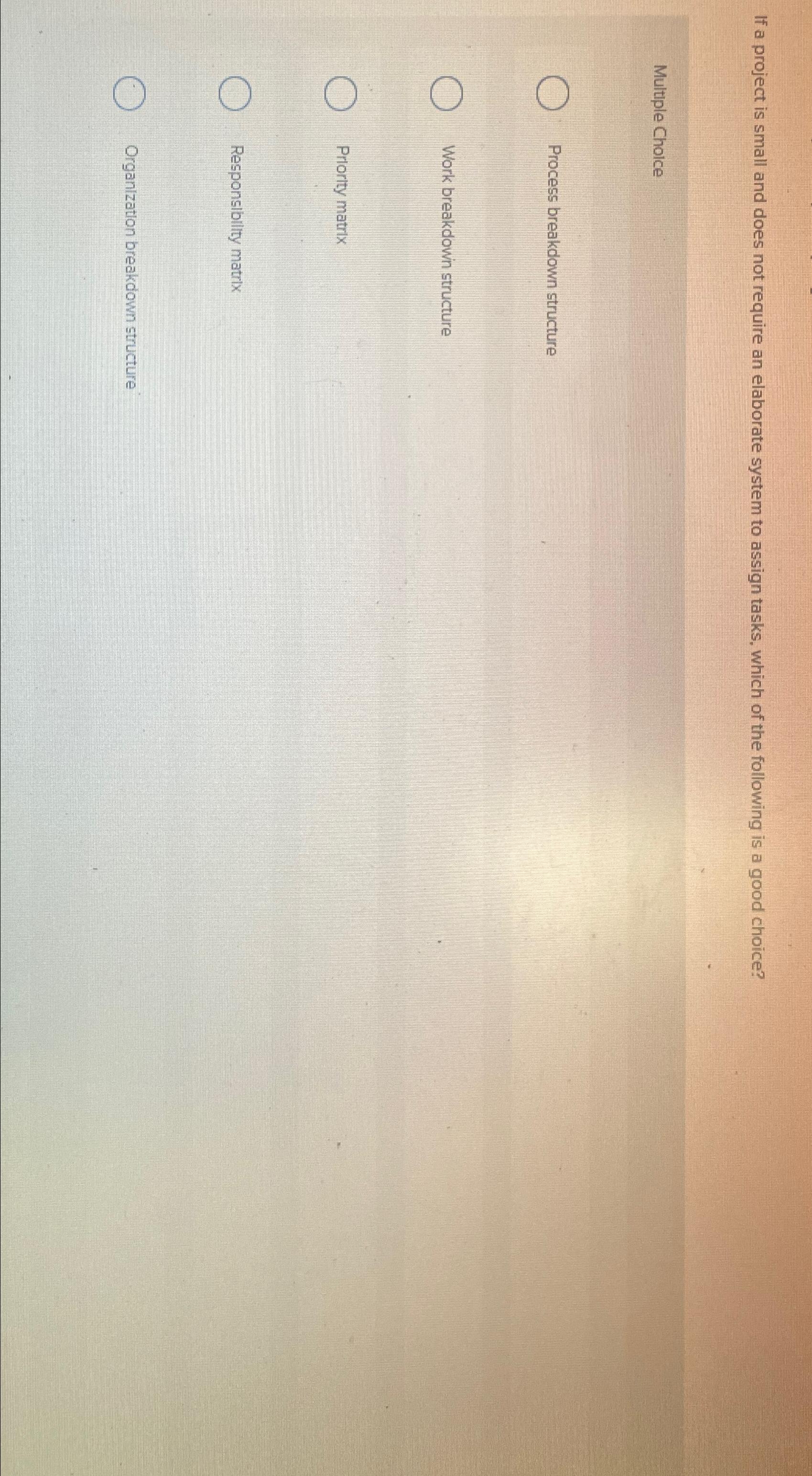 Solved If a project is small and does not require an | Chegg.com