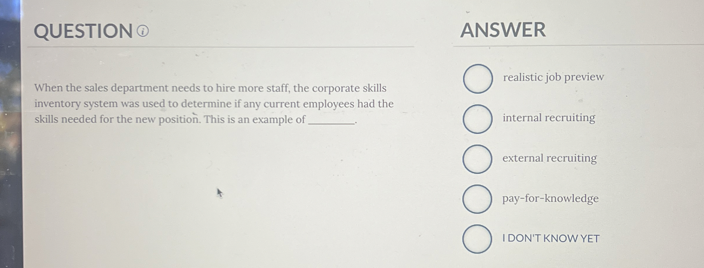 Solved QUESTION (i)ANSWERWhen the sales department needs to