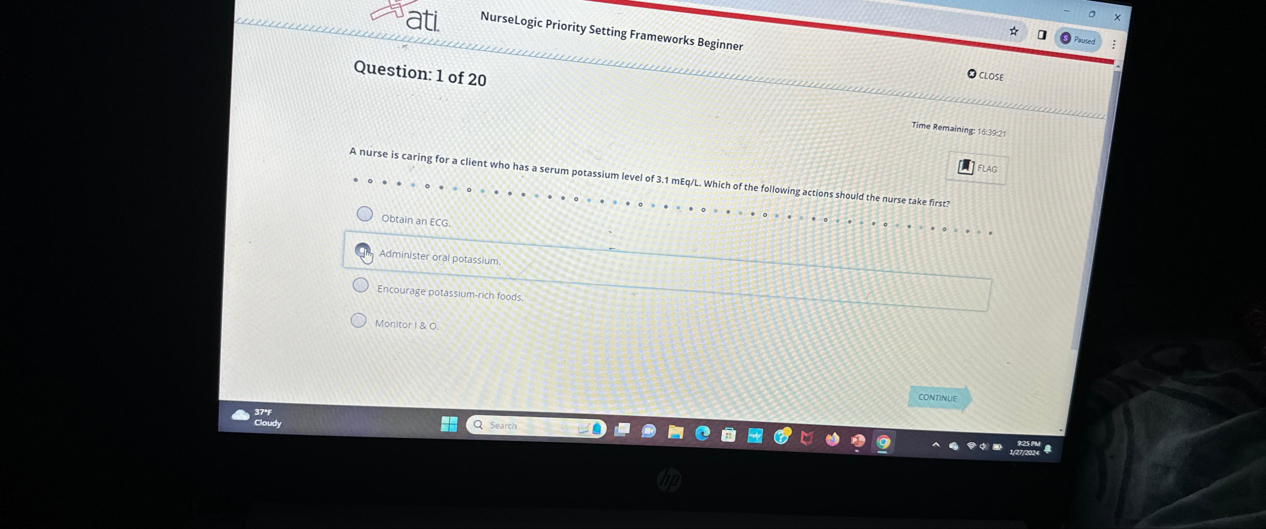 Solved ati. NurseLogic Priority Setting Frameworks | Chegg.com