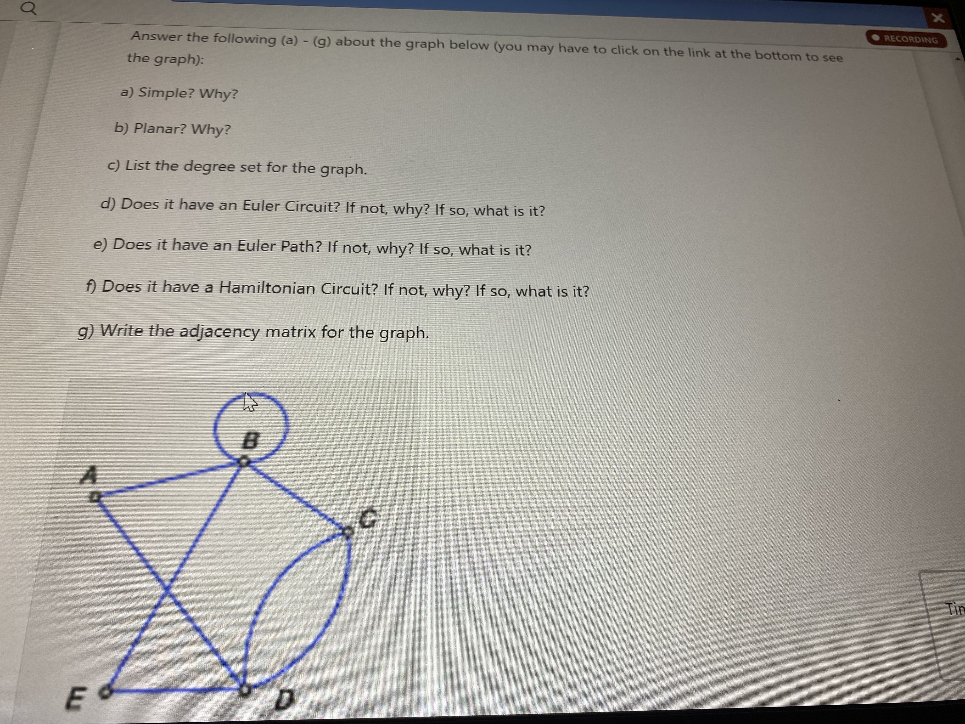 Solved Answer the following (a) - (g) ﻿about the graph below | Chegg.com