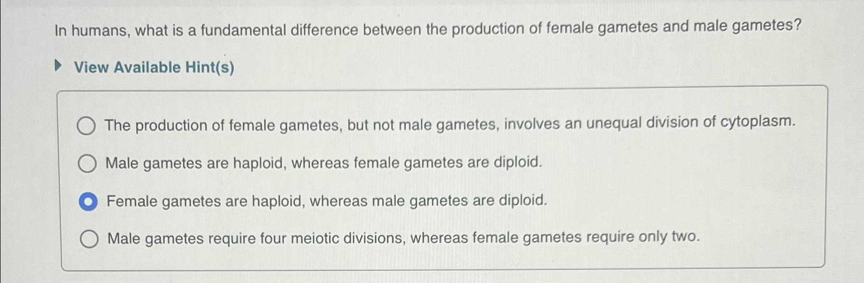 Solved In humans, what is a fundamental difference between | Chegg.com