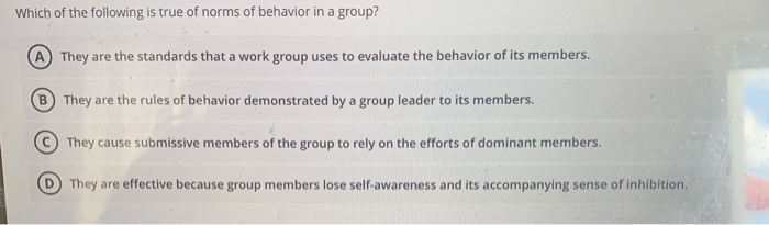 Which Of The Following Is Accurate About Norms